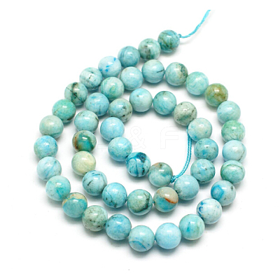 Natural Gemstone Hemimorphite Round Beads Strands G-L145-8mm-01-1