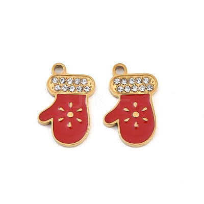 Christmas 304 Stainless Steel Enamel Pendants SA-CBA85C0-02J-G-1