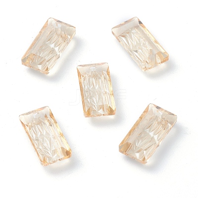 Embossed Glass Rhinestone Pendants GLAA-J101-07A-001GS-1