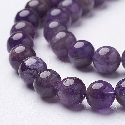 Round Amethyst Beads Strands X-GSR10mmC062-1