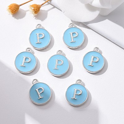 Platinum Plated Alloy Enamel Charms ENAM-S118-04P-P-1