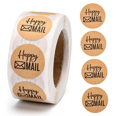 Self-Adhesive Kraft Paper Gift Tag Stickers X-DIY-G013-A18-1