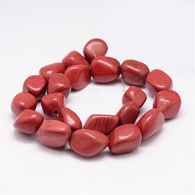 Natural Red Jasper Bead Strands G-K153-D25-1