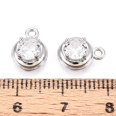 Brass Pave Cubic Zirconia Pendants KK-T071-41P-1