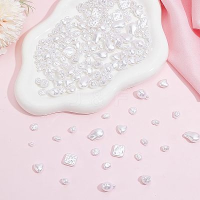 12 Sets 12 Styles ABS Plastic Imitation Pearl Beads FIND-AR0005-25-1