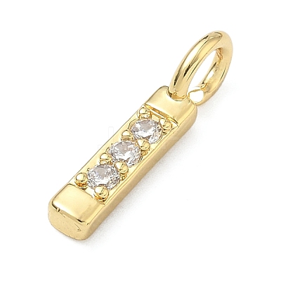 Brass Micro Pave Clear Cubic Zirconia Pendants KK-I476-01G-I-1