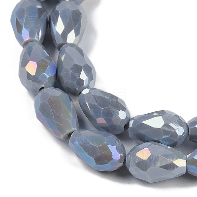 Opaque Solid Color Electroplate Glass Beads Strands LS-EGLA-N013-P10mm-B05-1
