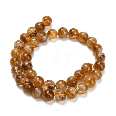 Heated Natural Citrine Beads Strands G-L642-B17-10mm-1