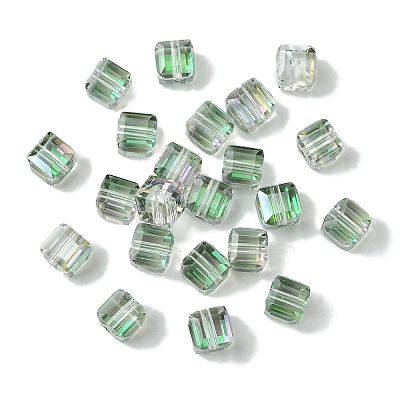 100Pcs Transparent Electroplate Glass Beads GLAA-K064-08A-HR01-1