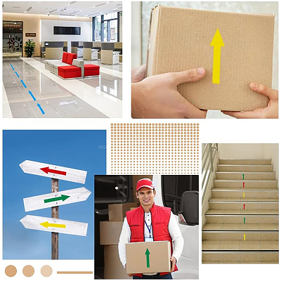 15 Sheets 5 Colors Rectangle PVC Self-Adhesive Arrows Guide Label Stickers DIY-GF0013-06-1
