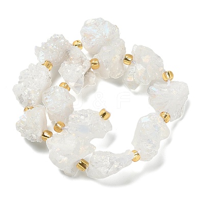 Electroplated Natural Druzy Agate Beads Strands G-G289-02B-1