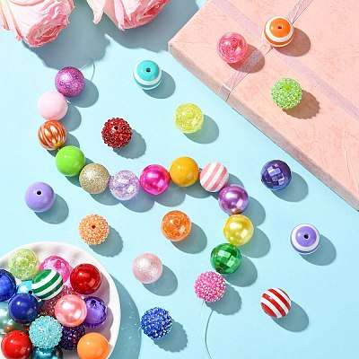 Round Opaque Acrylic Beads Kit OACR-CJC0002-05A-1