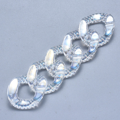 Transparent Acrylic Linking Rings Rhinestone Settings OACR-S036-009A-D01-1