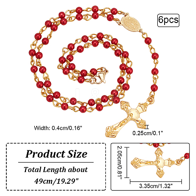 Acrylic Rosary Bead Necklace NJEW-PH01476-1