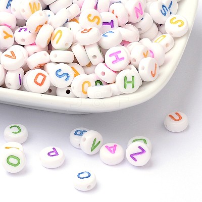 Initial Acrylic Horizontal Hole Beads OACR-E001-20-1