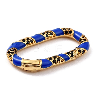 Brass Micro Pave Cubic Zirconia Spring Gate Rings ZIRC-I054-31G-1