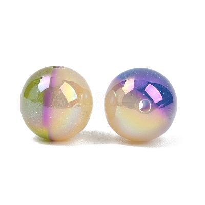 Two Tone Opaque Acrylic Beads OACR-B051-02B-1