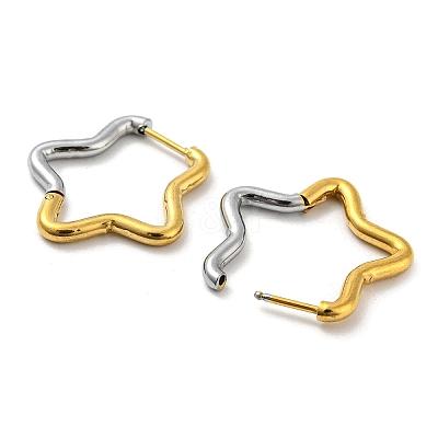 Two Tone 304 Stainless Steel Hoop Earrings LS-EJEW-K257-02D-GP-1