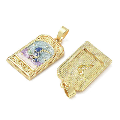 Brass Enamel Pendants KK-I355-18G-01-1