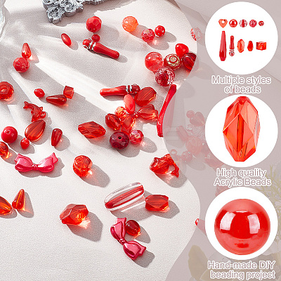 80G DIY Acrylic Beads & Pendants Mobile Phone Wrist Strap Making Finding Kit MACR-GO0001-08A-1