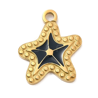 Ion Plating(IP) 304 Stainless Steel Enamel Pendants STAS-Q301-03G-1