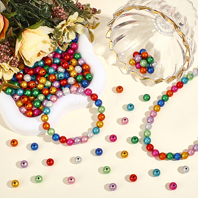 300Pcs Spray Painted Acrylic Beads MACR-PA0001-80-1