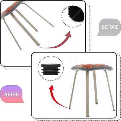 64Pcs 4 Style Plastic Furniture End Caps FIND-CA0005-46-1