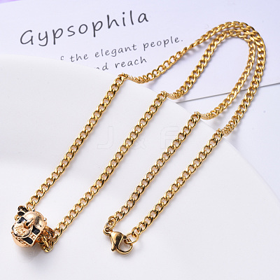 Men's PVD Vacuum Plating 304 Stainless Steel Cuban Link Chain Necklace NJEW-S420-002G-1