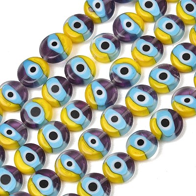Handmade Evil Eye Lampwork Beads LAMP-C028-01A-03-1