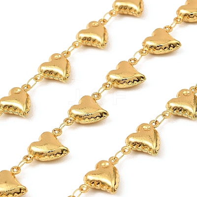 304 Stainless Steel Heart Link Chains CHS-G042-04G-1