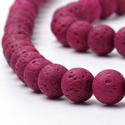 Synthetic Lava Rock Beads Strands G-S247-8mm-M-1-1