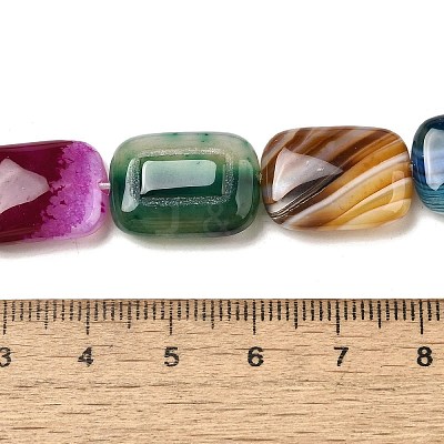 Natural Striped Agate/Banded Agate Beads Strands G-B137-B01-01A-1