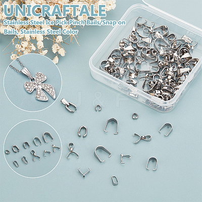 304/201 Stainless Steel Ice Pick Pinch Bails/Snap on Bails STAS-UN0060-28-1