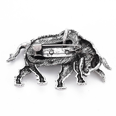 Cow Alloy Brooch PALLOY-N166-002-A02-RS-1