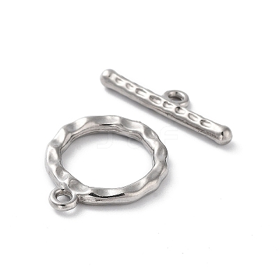 Non-Tarnish 304 Stainless Steel Ring Toggle Clasps STAS-A092-09B-P-1