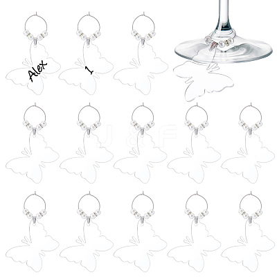 Acrylic Wine Glass Charms AJEW-AB00186-1