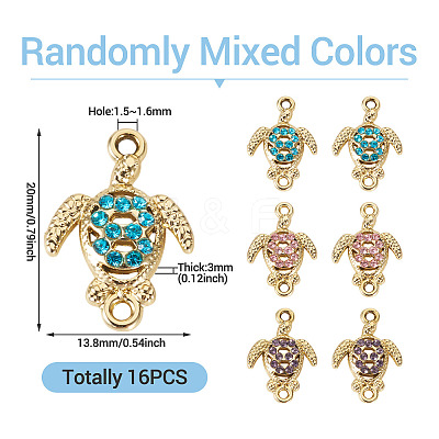 16Pcs Alloy Rhinestone Connector Charms ALRI-TA0001-40-1