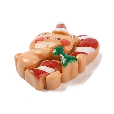 Christmas Bear Theme Opaque Resin Decoden Cabochons RESI-S397-02F-1