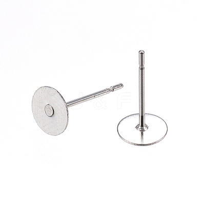 Non-Tarnish 304 Stainless Steel Stud Earring Findings A-STAS-D448-088P-6mm-1