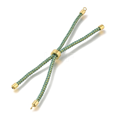 Braided Cotton Cord Slider Bracelet Making MAK-R001-01G-01-1