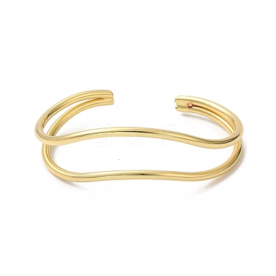 Rack Plating Brass Cuff Bangles LS-BJEW-A137-10G-1
