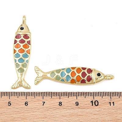 Brass Enamel Pendants KK-CBA3297-05C-G-1
