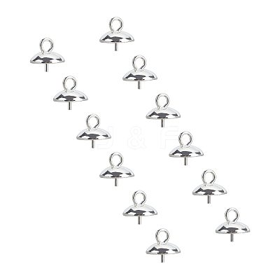 Ion Plating(IP) 304 Stainless Steel Cup Pearl Peg Bails Pin Pendants STAS-UN0009-03S-1
