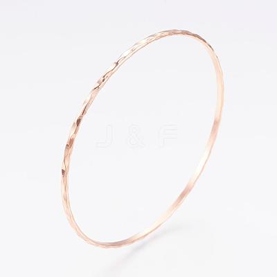 304L Stainless Steel Buddhist Bangles BJEW-G568-15RG-1