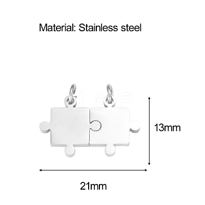 304 Stainless Steel Split Pendants PW-WG12405-01-1