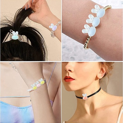 60Pcs 6 Colors Transparent Clear Acrylic Beads FACR-CJ0001-10-1