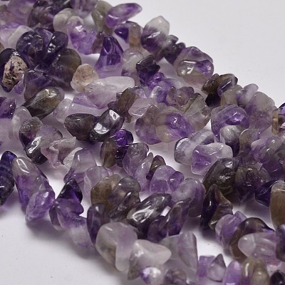 Chip Natural Amethyst Beads Strands G-N0134-19-1