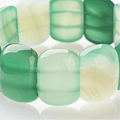 Natural Agate Beaded Stretch Bracelets BJEW-G501-07-1