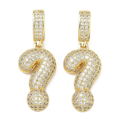 Brass Micro Pave Cubic Zirconia Pendants KK-P345-17G-02-1