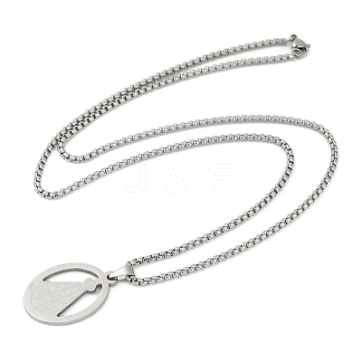 201 Stainless Steel Nossa Senhora Aparecida Virgin Mary Pendant Necklaces for Women LS-NJEW-K283-01P-1